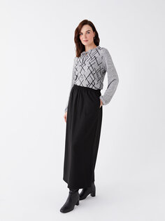 Женская прямая юбка с эластичной резинкой на талии LCW Grace, новый черный