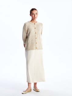 Женская прямая юбка с эластичной резинкой на талии LCWAIKIKI Classic, экрю