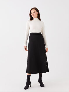 Женская прямая юбка с эластичной резинкой на талии LCW Grace, новый черный