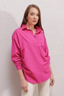 Женская рубашка цвета фуксии с боковым разрезом и шнурком HZL23W-BD1201321 hazelin
