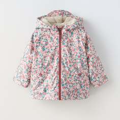 Куртка для девочки Zara Rubberised Floral, розовый