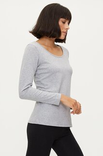 Женская серая футболка из двух комплектов с длинными рукавами Bross