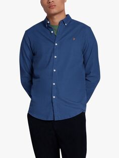 Вельветовая рубашка с длинным рукавом Farah Fontella, стальной синий