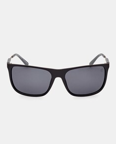 Черные мужские солнцезащитные очки прямоугольной формы с поляризационными линзами Timberland, черный