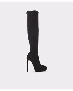 Женские черные текстильные ботинки с острым носком Aldo, черный