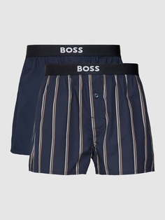 Боксеры с поясом с логотипом, в упаковке 2 шт BOSS, темно-синий