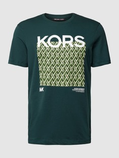 Футболка с мотивом и принтом этикетки, модель «LATTICE KORS» Michael Kors, зеленый