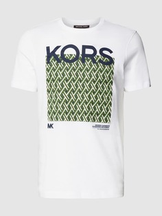 Футболка с мотивом и принтом этикетки, модель «LATTICE KORS» Michael Kors, белый