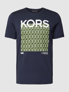 Футболка с мотивом и принтом этикетки, модель «LATTICE KORS» Michael Kors, темно-синий
