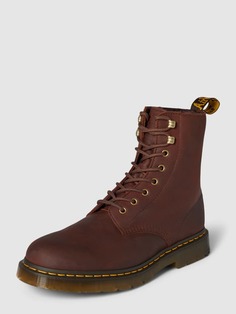 Ботинки на шнуровке из кожи с декоративной строчкой, модель Паскаль Dr. Martens, коричневый