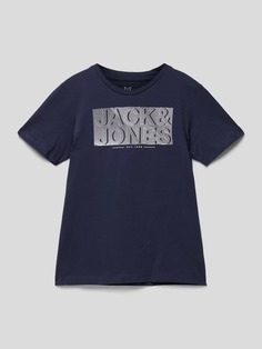 Футболка с принтом этикетки Jack &amp; Jones, темно-синий