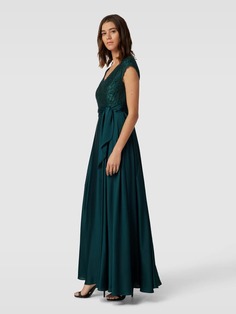 Вечернее платье с декоративной отделкой Christian Berg, темно-зеленый
