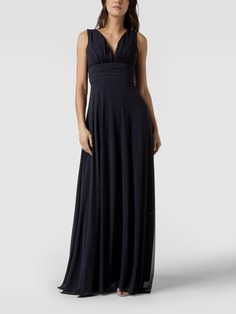 Вечернее платье с рюшами Troyden Collection, темно-синий