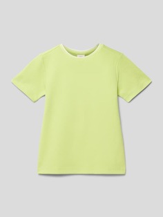 Хлопковая футболка с фактурным рисунком s.Oliver, зеленый