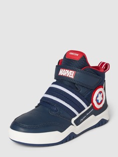 Высокие кроссовки с деталями Marvel Geox, темно-синий