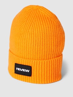 Вязаная шапка с нашивкой-лейблом Review, оранжевый