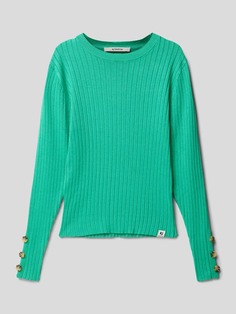 Вязаный свитер из смесовой вискозы с круглым вырезом Garcia, зеленый