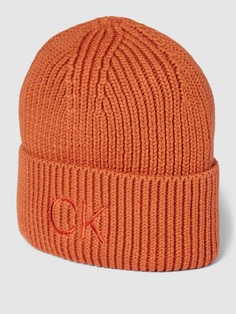Шапка с вышивкой логотипа Calvin Klein, темно-оранжевый