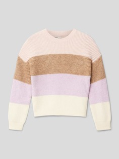 Вязаный свитер с блок-полосками модель &quot;ЭНДИ&quot; Only, пыльно-розовый