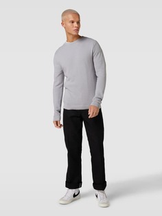 Вязаный свитер мелкоструктурного дизайна, модель «УИЛЬЯМ» Jack &amp; Jones, светло-серый