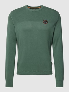 Вязаный свитер с лейблом-нашивкой модели &quot;ДЕРРИ&quot; Napapijri, светло-зеленый