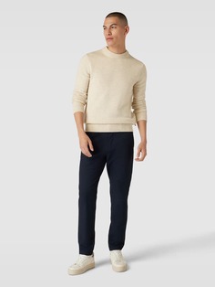 Вязаный свитер с круглым вырезом модель &quot;ГЕМО&quot; Minimum, кремово-белый