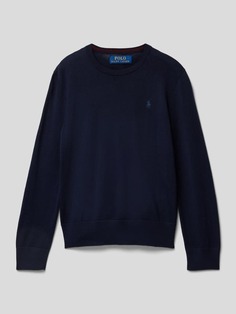 Вязаный свитер с вышивкой логотипа Polo Ralph Lauren, бордо