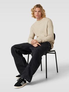 Вязаный свитер со структурным узором модель &quot;KALLE&quot; Only &amp; Sons, бежевый