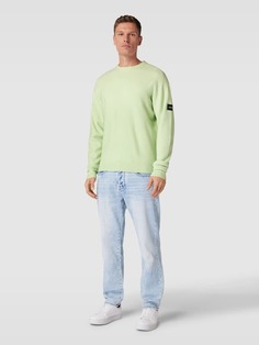 Вязаный свитер с ребристыми манжетами Calvin Klein, неоновый зеленый