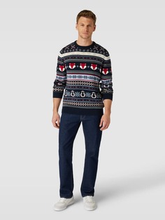 Вязаный свитер со сплошным узором, модель «КАРЛОС» McNeal, темно-синий