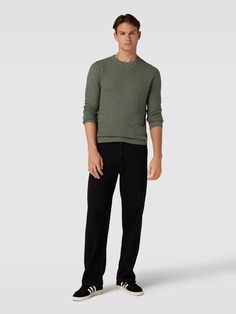 Вязаный свитер со структурным узором модель &quot;KALLE&quot; Only &amp; Sons, оливково-зеленый