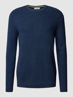 Вязаный свитер с ребристыми манжетами Esprit, темно-синий