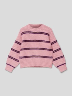Вязаный свитер с полосатым узором s.Oliver, светло-розовый
