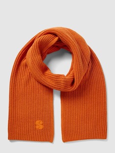 Вязаный шарф с деталью лейбла, модель «Базовая» s.Oliver, оранжевый