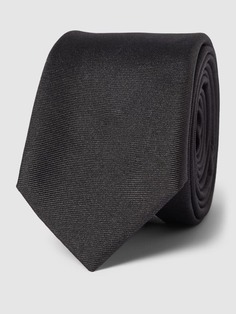 Шелковый галстук с нашивкой-ярлыком (6,0 см) BOSS, черный