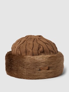 Шерстяная шапка с отделкой из искусственного меха Barts, светло-коричневый