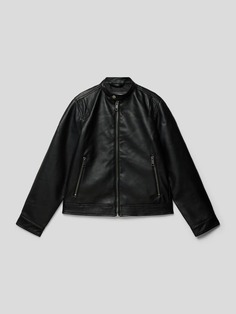 Кожаная куртка с содержанием вискозы, модель ROCKY Jack &amp; Jones, черный