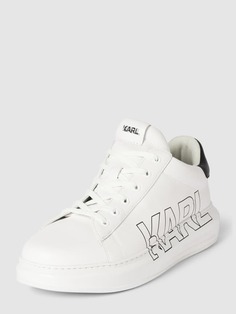 Кожаные кроссовки с принтом этикетки Karl Lagerfeld, белый