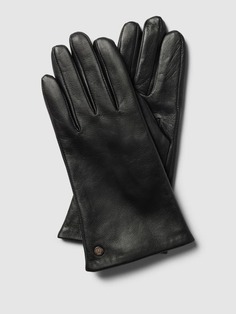 Кожаные перчатки с аппликацией этикетки, модель CLASSIC Roeckl, черный