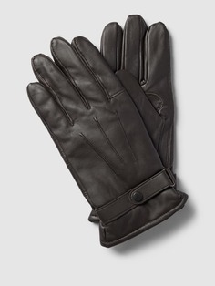 Кожаные перчатки с регулируемым ремешком, модель &quot;Burnished&quot; Barbour, темно-коричневый