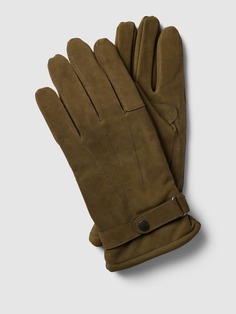 Кожаные перчатки с регулируемым ремешком, модель THIN Barbour, оливково-зеленый