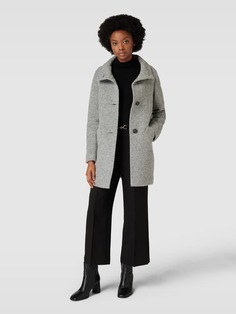 Короткое пальто из натуральной смесовой шерсти с воротником стойкой Fuchs Schmitt, светло-серый