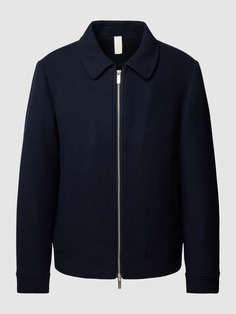 Куртка из смесовой шерсти с отложным воротником Selected, темно-синий