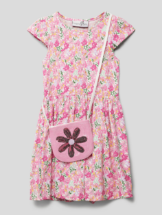 Мини-платье с цветочным узором Happy Girls, светло-розовый