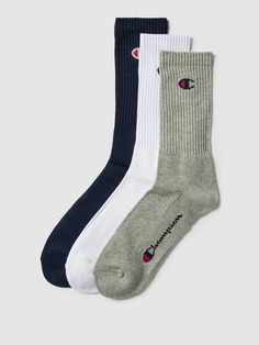 Носки с этикеткой, в упаковке 3 шт., модель Crew Socks CHAMPION, темно-синий