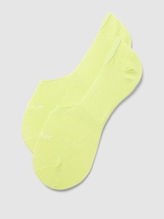 Носки с этикеткой, в упаковке 2 шт., модель INVISIBLE SOCKS Gant, неоновый желтый