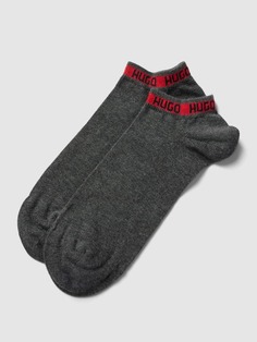 Носки-кроссовки с контрастными полосками в упаковке 2 шт., модель «Лента» HUGO, серый