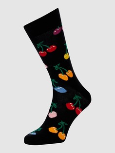 Носки со сплошным принтом модель &quot;ВИШНЯ&quot; Happy Socks, черный