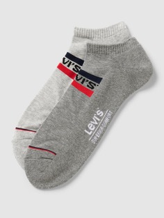 Носки-кроссовки с принтом этикетки, в упаковке 2 шт Levi&apos;s, светло-серый Levis