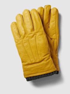Перчатки из козьей кожи с декоративной строчкой Pearlwood, желтый